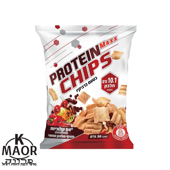 6 יח' צ'יפס חלבון פרוטאין מקס 36 גרם Protein Maxx Chips כשר פרווה בטעם ברביקיו